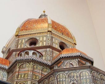 PaperCraft kit Cathedral Florence 3d paper model crafting PDF plans DIY paper craft template