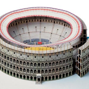 Kit de PaperCraft: el Coliseo de Roma, kit de manualidades con modelos de papel 3D detallados, planos en PDF para imprimir y plantilla de manualidades de papel para bricolaje como pasatiempo, decoración con rompecabezas