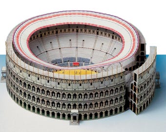PaperCraft kit The Colosseum Rome detailed 3d paper model crafting kit PDF plans to print & DIY paper craft template for hobby puzzle decor