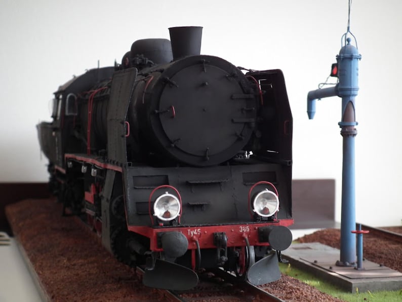 Papercraft Kit Ty45 Steam Locomotive 3d Paper Model Crafting Template ...