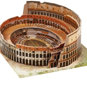 PaperCraft-kit Het Colosseum Rome eenvoudig 3D-bouwpakket voor papieren modellen pdf-plannen om af te drukken en doe-het-zelf papieren sjabloon voor hobby puzzeldecor