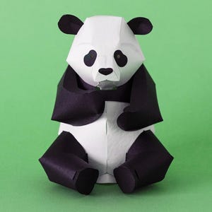 PaperCraft kit Panda bear 3d paper model crafting kit PDF vector lines plans to print cut & glue DIY paper craft template hobby puzzle decor