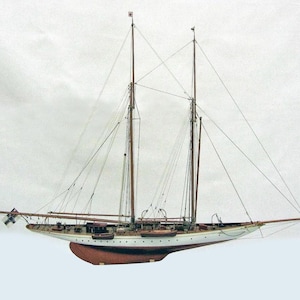 Kit de PaperCraft: Yate de vela Meteor, modelo de papel 3D, kit de manualidades, planos en PDF para imprimir, cortar y plantillas de manualidades de papel para bricolaje, para decoración de rompecabezas de pasatiempos.