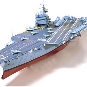 Kit de PaperCraft: portaaviones USS Enterprise, kit de manualidades con modelos de papel en 3D, planos en PDF para hacer manualidades de papel para hacer tú mismo, como pasatiempo, rompecabezas y decoración