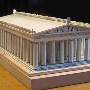 Kit de PaperCraft: Partenón, Acrópolis de Atenas, Grecia. Modelo de papel 3D. Kit de manualidades. Planos en PDF para imprimir y plantilla de manualidades de papel para decoración.