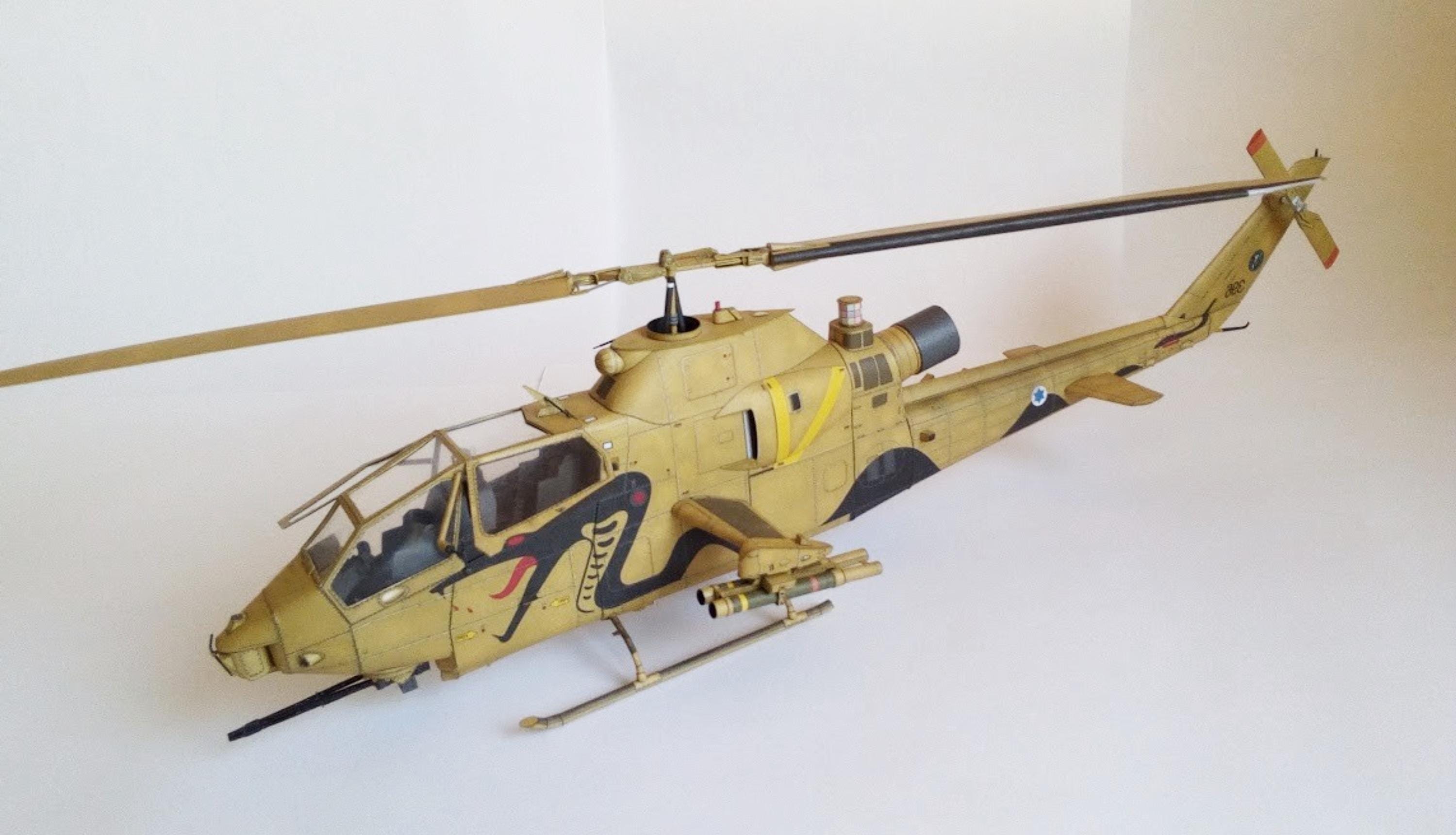 ペーパークラフトキット Tzefa Bell Ah-1F ヘリコプター 3D ペーパー