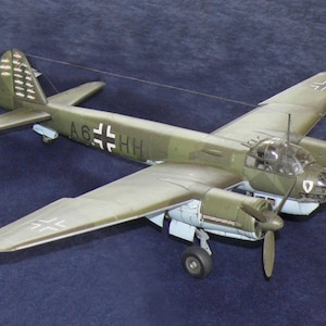 Kit de PaperCraft, avión Ju-88 Junkers, modelo de papel 3D, kit de manualidades, planos en PDF, plantilla de manualidades de papel para bricolaje, pasatiempo, rompecabezas, regalo