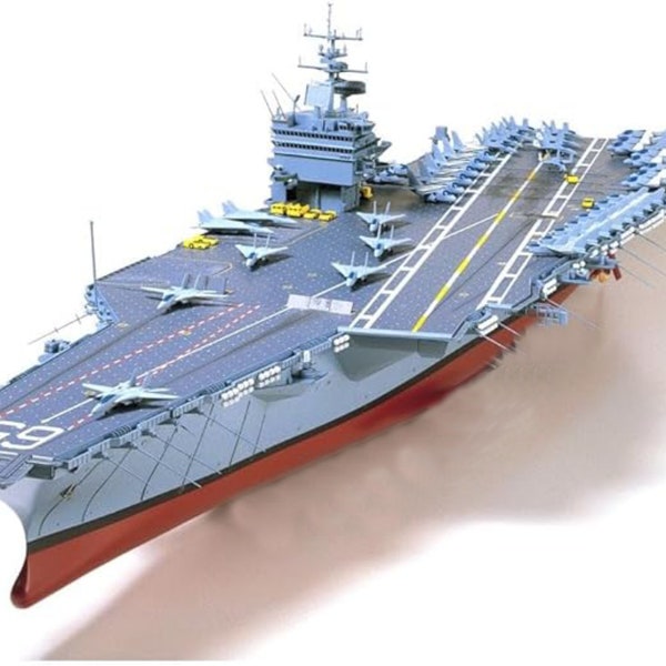 USS Enterprise Aircraft Carrier, 3d Paper Model Kit. PDF file with plans to print, cut and glue yourself. DIY papercraft puzzle.