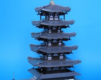 ペーパークラフトキット 法隆寺の五重塔 奈良 日本 3D ペーパーモデル