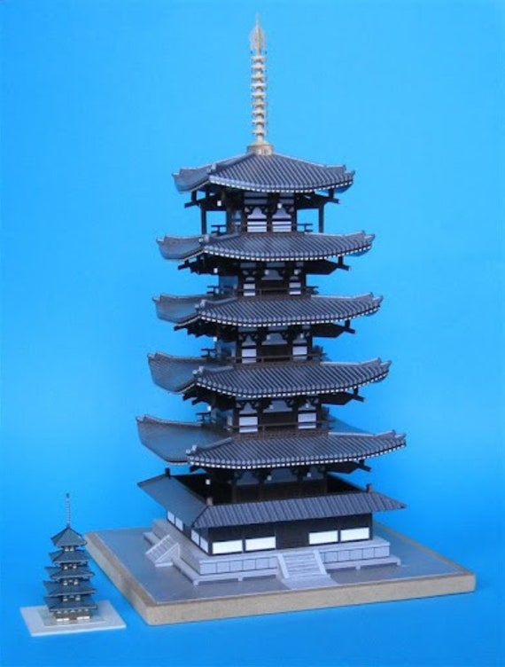 ペーパークラフトキット 法隆寺の五重塔 奈良 日本 3D ペーパーモデル