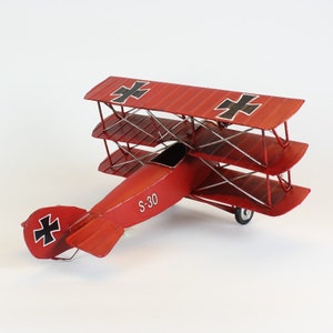 Kit de PaperCraft: avión Red Baron, modelo de papel 3D, kit de manualidades, planos en PDF para imprimir, cortar y pegar, plantilla de manualidades de papel para bricolaje, pasatiempo, rompecabezas, decoración