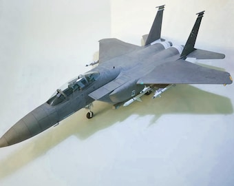 PaperCraft kit F-15E Strike Eagle Douglas airplane 3d paper model crafting kit PDF plans to print & DIY paper craft template hobby decor
