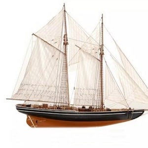 Kit de PaperCraft: modelo de papel 3D de yate americano, kit de manualidades, planos en PDF para imprimir, cortar y pegar, plantilla de manualidades de papel para bricolaje, para pasatiempos, rompecabezas, decoración