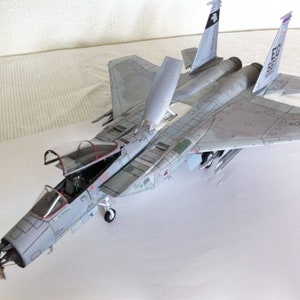 Kit de PaperCraft, avión F-15C Eagle, modelo de papel 3D, kit de manualidades, planos en PDF para imprimir, cortar y pegar, plantilla de manualidades de papel para bricolaje, pasatiempo, rompecabezas, decoración