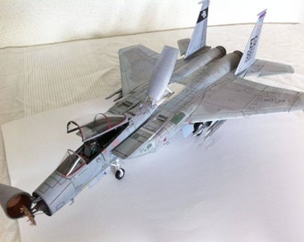 PaperCraft kit F-15C Eagle plane 3d paper model crafting kit PDF plans to print cut & glue DIY paper craft template hobby puzzle decor