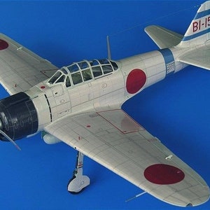 Kit de PaperCraft, avión Zero-sen A6M2, modelo de papel 3D, kit de manualidades, planos en PDF para imprimir, cortar y pegar, plantilla de manualidades de papel para bricolaje, pasatiempo, rompecabezas, decoración