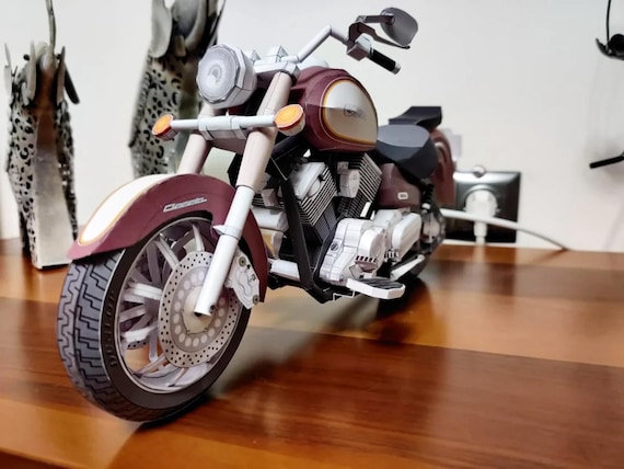 精密 ペーパークラフト 完成品】ドラッグスター1100 全長約36㎝ 精密