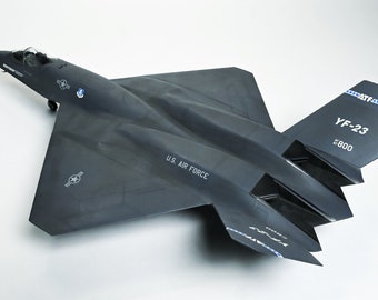 Zestaw PaperCraft Samolot YF-23 Zestaw do tworzenia modeli papierowych 3D Plany PDF do drukowania, wycinania i klejenia Szablon do majsterkowania z papieru Hobby Puzzle Dekoracja