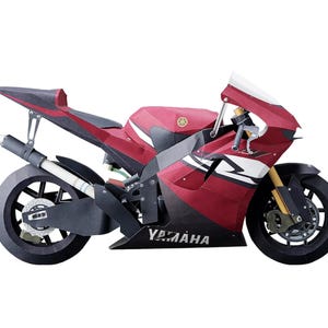 PaperCraft kit YZR-M1 Yamaha Motorcycle 3d paper model crafting kit PDF plans to print & DIY paper craft template for hobby puzzle decor
