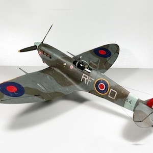 Kit de PaperCraft: avión Supermarine Spitfire, modelo de papel 3D, kit de manualidades, planos en PDF para manualidades de papel, plantilla, pasatiempo, rompecabezas, decoración