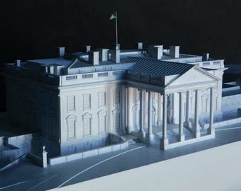 PaperCraft kit US White House 3d paper model crafting PDF plans DIY template