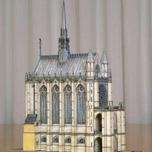 Kit PaperCraft Sainte-Chapelle Chapelle Kit de création de modèle 3D en papier Plans PDF à imprimer et à coller Modèle artisanal en papier pour travaux manuels déco puzzle