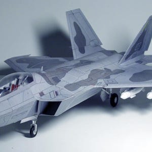 Papercraft Kit F-22 Raptor Airplane 3d Paper Model Crafting Kit PDF ...