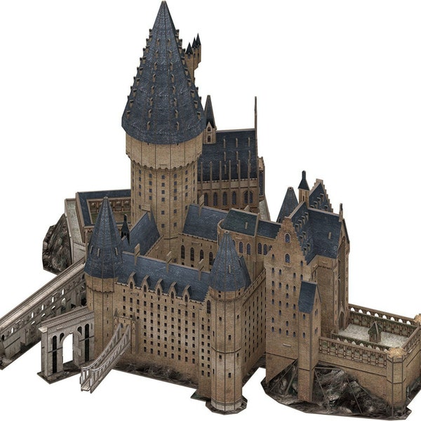 PaperCraft kit Hogwarts Castle HP 3d paper model crafting kit PDF plans to print cut & glue DIY paper craft template for hobby puzzle decor