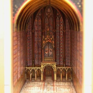 Kit de PaperCraft: Interior de la capilla de Sainte Chapelle, kit de manualidades con modelos de papel 3D, planos en PDF para imprimir y plantilla de manualidades de papel para rompecabezas de pasatiempo.