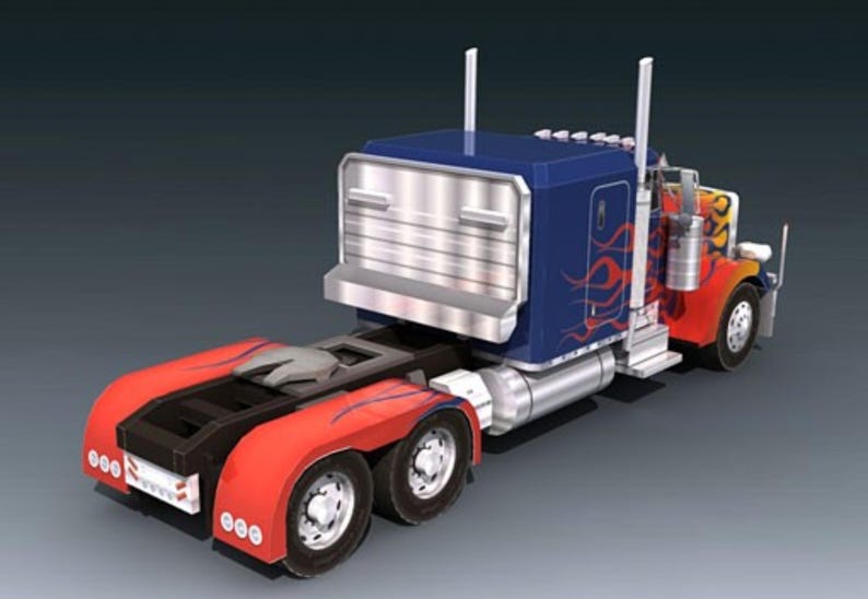 Papercraft Kit Truck 3d Paper Model Crafting PDF Plans DIY Template - Etsy