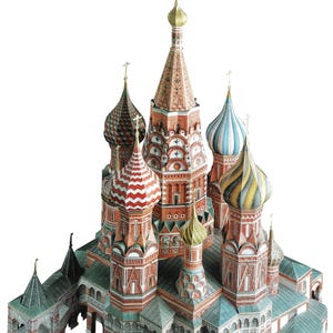 Kit de PaperCraft Catedral de San Basilio Rusia Moscú Kit de manualidades de modelos de papel 3D Planos en PDF para hacer manualidades de papel DIY Plantilla para decoración de rompecabezas de pasatiempo