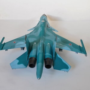 Kit de PaperCraft: avión Su-34 Fullback, modelo de papel 3D, kit de manualidades, planos en PDF para imprimir, cortar, pegar y plantilla de manualidades de papel para bricolaje, pasatiempo, rompecabezas, decoración