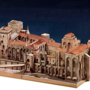 Kit PaperCraft Palais des Papes France Kit de création de modèle 3D en papier Plans PDF à modèle de création artistique en papier pour la décoration de puzzle de passe-temps