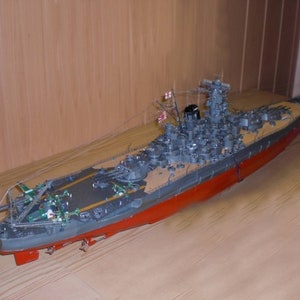 Kit de PaperCraft: acorazado Yamato, kit de manualidades con modelos de papel en 3D, planos en PDF para imprimir, cortar y pegar, plantilla de manualidades de papel para bricolaje, para decoración de rompecabezas y pasatiempos