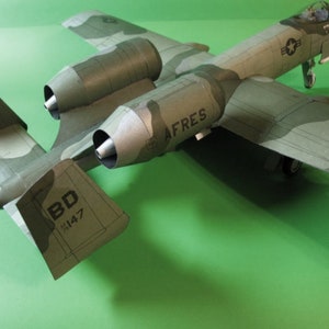 Kit de PaperCraft: avión A-10 Warthog, modelo de papel 3D, kit de manualidades, planos en PDF para imprimir, cortar y pegar, plantilla de manualidades de papel para bricolaje, pasatiempo, rompecabezas, decoración