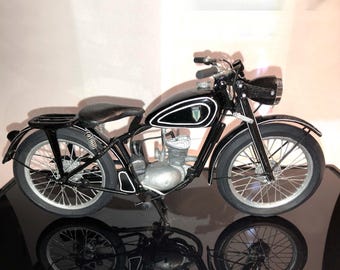 PaperCraft kit SHL Motorcycle black retro 3d paper model crafting PDF plans DIY template