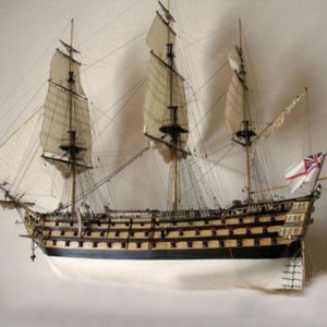 Kit de PaperCraft: Barco HMS Victory, modelo de papel 3D, kit de manualidades, planos en PDF para imprimir, cortar y pegar, plantilla de manualidades de papel para bricolaje, para decoración de rompecabezas y pasatiempos.