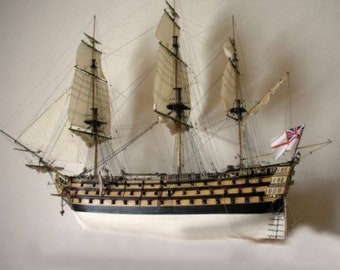 PaperCraft kit HMS Victory ship 3d paper model crafting kit PDF plans to print cut & glue DIY paper craft template for hobby puzzle decor