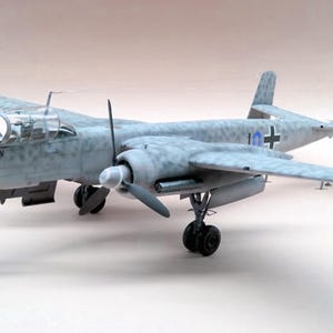 Kit de PaperCraft Heinkel He 219 Uhu, avión búho águila, modelo de papel 3D, kit de manualidades, planos en PDF para manualidades de papel, plantilla, pasatiempo, rompecabezas, decoración