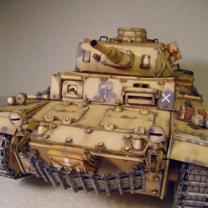 Kit PaperCraft Panzer III tanque 3d modelo de papel kit de artesanato PDF planeja imprimir corte e cola modelo de artesanato de papel DIY para decoração de quebra-cabeça de hobby