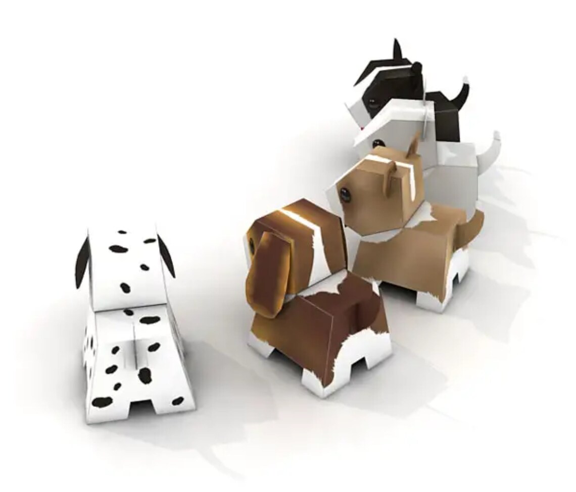 Papercraft Kit Puppies 3d Paper Model Crafting Kit PDF Plans to Print ...