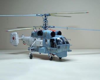 PaperCraft kit KA-27PS Helicopter 3d paper model crafting kit PDF plans DIY template