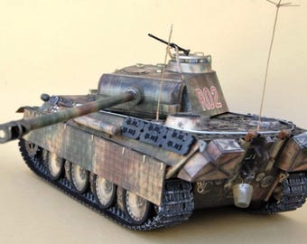 PaperCraft kit Panther WW2 German tank 3d paper model crafting kit PDF plans to print cut & DIY paper craft template for hobby puzzle decor