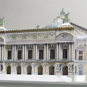 Kit de PaperCraft: modelo de papel 3D de la Ópera de París, kit de manualidades, planos en PDF para imprimir, cortar y pegar, plantilla de manualidades de papel para bricolaje, para decoración de rompecabezas