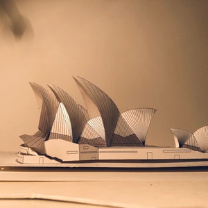 Kit de PaperCraft Sydney Opera, kit de manualidades con modelos de papel en 3D, planos en PDF para imprimir, cortar y pegar, plantilla de manualidades de papel para bricolaje, para decoración de rompecabezas y pasatiempos
