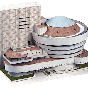 Kit de PaperCraft para el Museo Guggenheim de Nueva York: planos en PDF para crear modelos de papel 3D, plantillas de manualidades de papel para decorar con rompecabezas.
