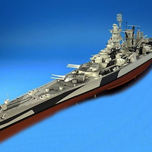 Kit de PaperCraft: crucero USS Alaska, modelo de papel 3D, kit de manualidades, planos en PDF para imprimir, cortar y pegar, plantilla de manualidades de papel para bricolaje, para pasatiempo, rompecabezas, decoración