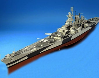 PaperCraft kit USS Alaska cruiser 3d paper model crafting kit PDF plans to print cut & glue DIY paper craft template for hobby puzzle decor
