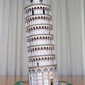 PaperCraft-kit Scheve toren van Pisa Italië klokkentoren 3D-bouwpakket voor papier pdf-plannen voor doe-het-zelf papieren sjabloon, hobby puzzeldecor