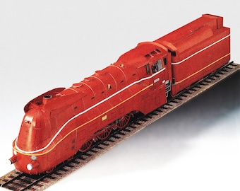 PaperCraft Bausatz Lokomotive Baureihe 03.10 Dampfmaschine 3d Papiermodellbau PDF Pläne DIY Vorlage